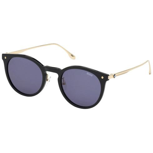 BMW Shiny Black Framed Blue Lens Sunglasses BW0007 01V